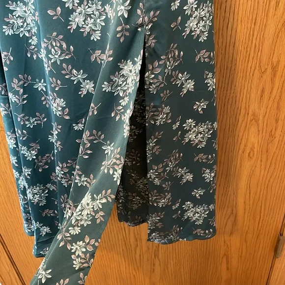 Green Floral Slip Midi Dress - Picture 3 of 8